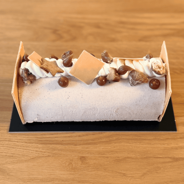 commande de bûche aux marrons pour noël avec un traiteur à Lyon
