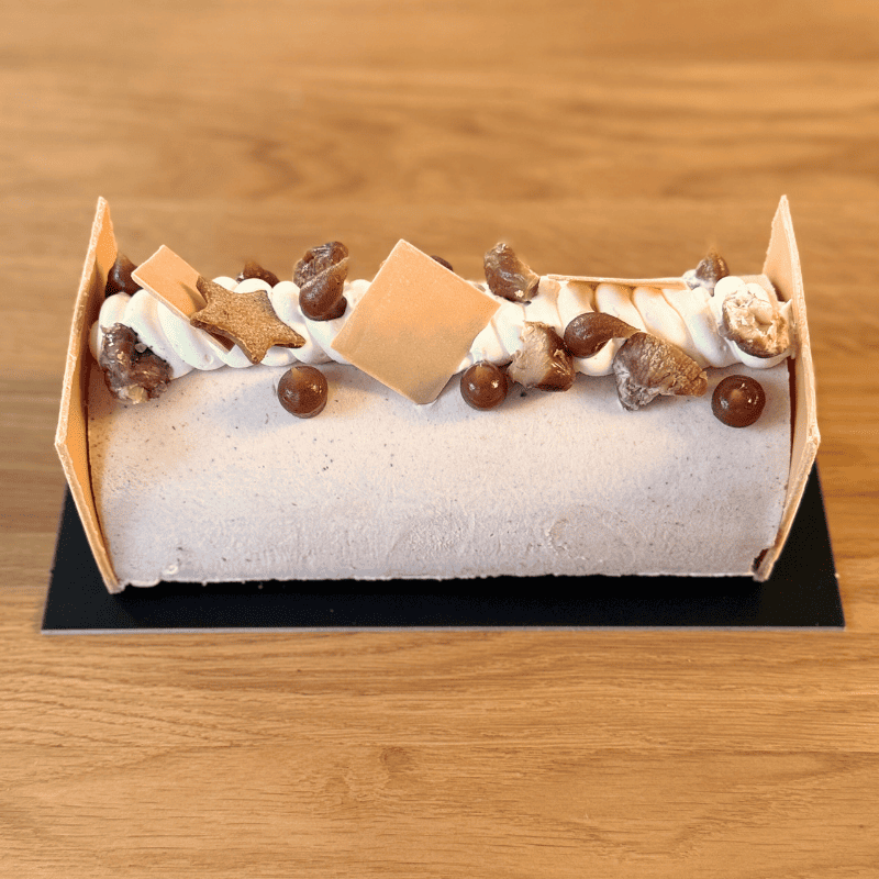 commande de bûche aux marrons pour noël avec un traiteur à Lyon